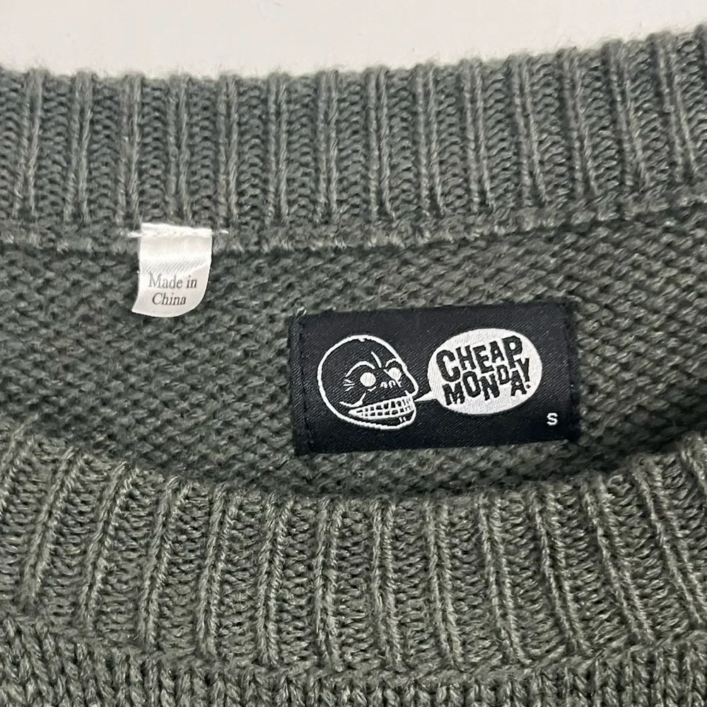 Cheap Monday Half Knit Dress Long Sleeves Green/Black Size Small - Picture 4 of 6